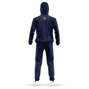 Conjunto Deportivo de 2 Piezas para Hombre, con Capucha, Estampado Sólido, Personalizado con Logotipo, Traje de Entrenamiento de Poliéster para Gimnasio y Fitness - Product Image 3