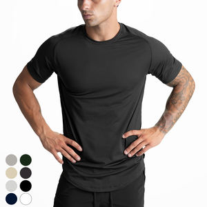 T-shirt uni à manches courtes et séchage rapide en polyester spandex ultra doux vierge personnalisé taille US T-shirts de sport pour hommes T-shirt pour hommes - Product Image 3