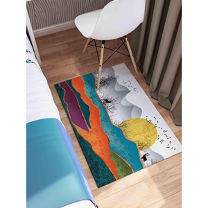 Alfombra Estampada con Paisaje Abstracto Colorido, Alfombra Contemporánea con Diseño 3D, Alfombra de Chenilla - Product Image 5