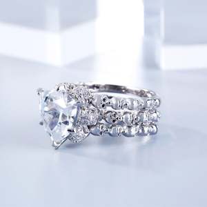 Jeulia Interchangeable Trillion Cut Sterling Silver <b>Skull</b> <b>Ring</b>-Fashion Jewelry Set - Product Image 5