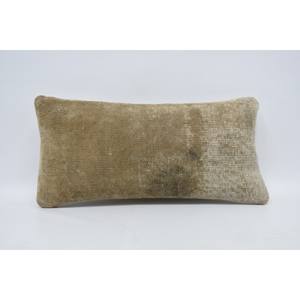 Beige Wool Kantha Pillow 12x24 Inches Luxury Premium <b>Fluffy</b> Square Woven Hemp Design Portable <b>Bedding</b> for Christmas - Product Image 1