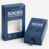 Boîte à chaussettes personnalisée avec logo, imperméable, avec doublure en éponge et design en relief, emballage haut de gamme à tiroir coulissant pour chaussettes et vêtements