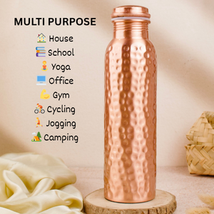 Pure Copper Water <b>Bottle</b> for Cold Water Handmade Finish for Home Restaurant or <b>Travel</b> Use - Product Image 4