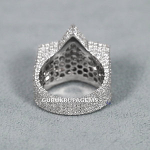 Anillo de Hip Hop para Hombre de Oro Blanco de 14 Quilates con Diamantes Cultivados en Laboratorio, Claridad VVS, Fiesta, 6.30 TCW - Product Image 4