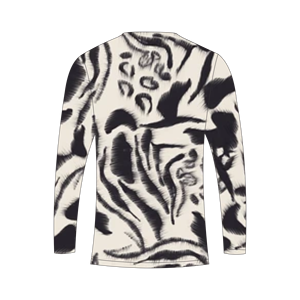 Camiseta de manga larga para hombre con estampado animal negro y marfil sublimado personalizado, Trackstar OEM Private Label TSI-G05-P0811 - Product Image 2