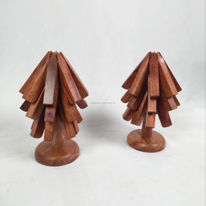 Ensemble de dessous-de-plat en bois en forme d'arbre pliable en gros, ensemble de dessous-de-plat en bois en forme d'arbre, dessous-de-plat en bois en forme d'arbre pour plats chauds en provenance d'Inde en vente - Product Image 1