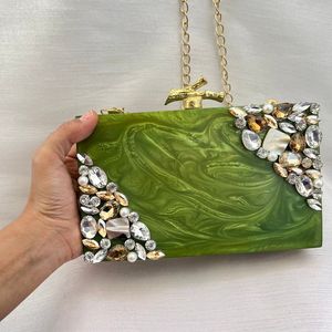 Bolso de mano de resina de lujo con bordado y diamantes de imitación verano ecológico personalizable de alta calidad - Product Image 1