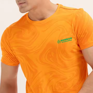 Camisetas de Algodón de Alta Calidad con Logotipo Personalizado, 220 GSM, Corte Holgado, Ecológicas, de Secado Rápido, Color Naranja Brillante, para Hombre, Más Vendidas - Product Image 4