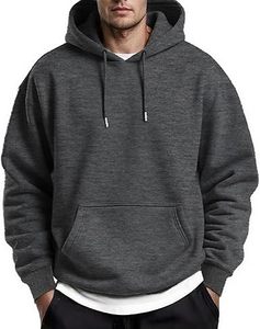 Ropa de invierno para hombres Sudaderas con capucha casuales de color sólido Sudaderas CON CAPUCHA DE MODA Sudaderas con capucha ajustadas para hombres - Product Image 1