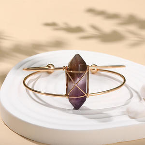 Jeulia Soothing Power Hexagonal Natural Amethyst <b>Bangle</b> <b>Bracelet</b> - Product Image 4