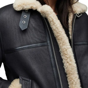 Wholesale Latest Design Custom <b>Sheepskin</b> <b>Men</b> Leather New Design Winter Autumn <b>Men's</b> Clothing Leather <b>Jacket</b> For Unisex - Product Image 5