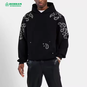 Sweat à capuche vintage personnalisé pour hommes 100% coton polaire 400GSM sérigraphié sweats à capuche et sweat-shirts unisexe prêt à expédier - Product Image 2