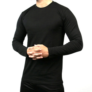 Camiseta de manga larga con diseño en blanco liso para hombre, ropa de hombre al por mayor, camiseta de manga larga con cuello redondo de alta calidad - Product Image 3