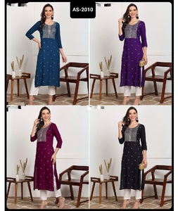 Las colecciones Kurtis readymade de material de rayón pesado más exclusivas con precio bajo y la mejor calidad para ropa informal y de festival - Product Image 1
