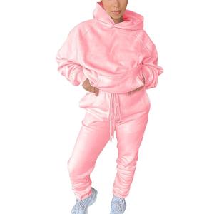 Ensemble de jogging pour femme en molleton de coton décontracté de haute qualité OEM, séchage rapide, tailles XS-XL, imprimé, sweat-shirt long et pantalon - Product Image 4