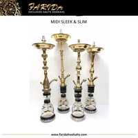 Offre Spéciale – Chicha de Luxe Farida Midi Élégante et Fine, Ensemble Mini Chicha en Laiton avec Accessoires Gravés à la Main en Cuivre/Inox, Design Moderne