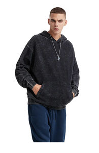 Sudadera con Lavado Ácido de Moda, Estilo Deshilachado, Sudadera Básica al por Mayor de Algodón Mezclado, Diseño Personalizado, Sudadera con Lavado Ácido Crudo - Product Image 3