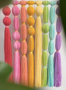 Macramé de Algodón Natural Hecho a Mano, Decoración de Pared Esférica, Arte Textil para Colgar en la Pared del Hogar, Sala de Estar - Product Image 2