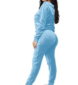 Streetwear femmes et velours recadrée ensemble Patchwork coton costumes deux pièces ensemble best-seller professionnel hiver surdimensionné survêtement - Product Image 4