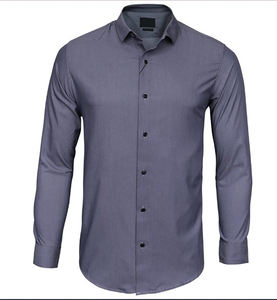 Camisas de Vestir de Popelina para Hombre, Nueva Llegada 2025, OEM, 100% Seda, Antiarrugas, Anti-UV, Ecológicas, Transpirables, Formales, con Cuello Camisero, para Primavera - Product Image 2