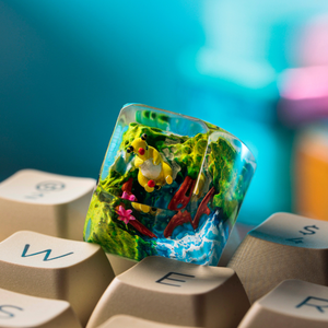 คีย์แคปช่างฝีมือแห่งป่าลึกลับ, คีย์แคปแบบกำหนดเอง, คีย์แคปอนิเมะน่ารัก, คีย์แคปสีเขียว, ชุดคีย์แคป, คีย์แคปไม้ - Product Image 1