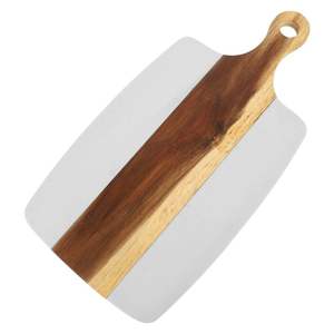 Planche à découper en bois écologique fabriquée à la main forme ronde 1.5cm d'épaisseur charme rustique rencontre la fonction de cuisine - Product Image 4