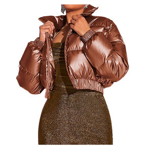 Chaqueta acolchada con capucha cálida de invierno para mujer, ropa de abrigo informal acolchada impermeable transpirable de punto, manga larga regular - Product Image 6