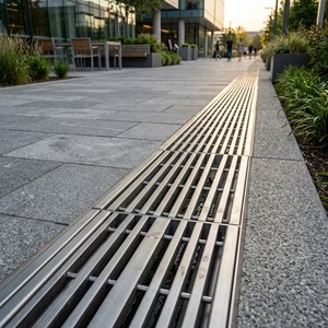 Grille de drainage carrée en acier inoxydable sur mesure, type <span class=keywords><strong>GU</strong></span>, anti-corrosion, pour système de drainage extérieur de bâtiment - Product Image 1