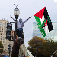 Drapeau national palestinien en polyester de luxe, 3x5FT, à rayures cousues, résistant à la décoloration, avec œillets en laiton, livraison rapide personnalisée