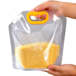 Bolsa con Cierre Hermético y Base Cuadrada Esmerilada Antiestática de Grado Alimenticio, con Asa para Frutos Secos y Arroz, Embalaje Personalizado con Estructura PET+AL+PE - Product Image 5