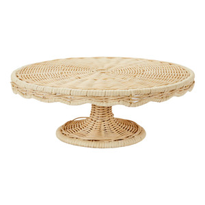 Handwoven Scalloped Rattan <b>Serving</b> Stand <b>Round</b> Rectangle Rattan <b>Serving</b> <b>Tray</b> for Decoration Party - Product Image 3
