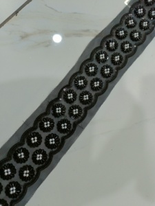 ผ้าลูกไม้ประดับลูกปัดหรูหราสำหรับชุดแต่งงานผ้าโปร่งปักฝรั่งเศสพร้อมเลื่อมและลูกปัดสำหรับชุดเจ้าสาวและชุดราตรี - Product Image 6