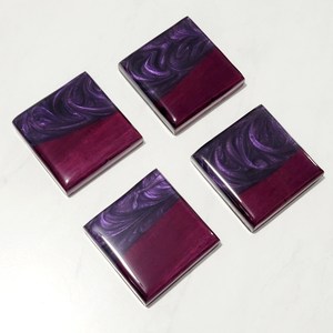 Best Quality Fancy Artistic Resin Decorative Solid Wood Tea coaster Resin Insulation Pad Custom Coasters Home and Kitchen - Product Image 2