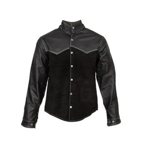 Veste de soudage en cuir suédé Vestes de sécurité au travail en cuir de vachette fendu robuste pour soudeurs Vestes de sécurité - Product Image 1