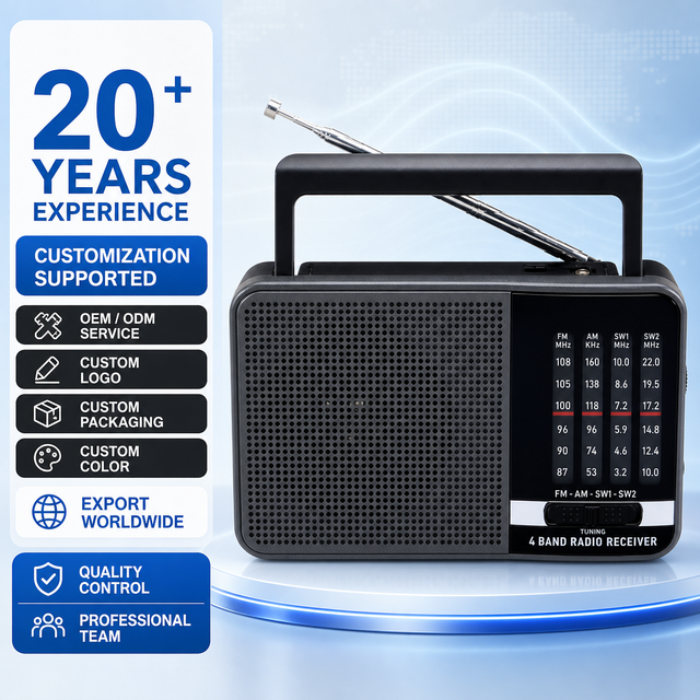 Portable FM AM SW 3 Band Radio  5.1 Rechargeable Radio USB TF Music Player Type-C Charging Radio