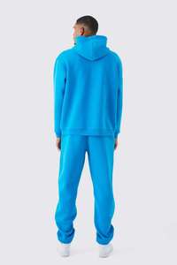 Conjunto de 2 Piezas de Ropa Urbana Y2K con Logotipo Personalizado, Sudadera Extra Grande de 400 g/m² con Bolsillo Tipo Canguro y Pantalones Deportivos Gruesos - Product Image 6