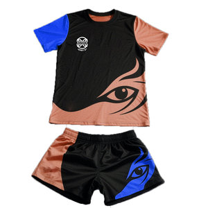 Custom MMA Rash Guard Suit Knitted Wrestling Training Set Full Sublimation <b>T</b> <b>Shirt</b> Shorts Martial Arts Wear - Product Image 4