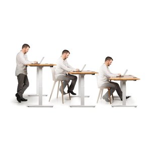 SMARTDESK PRO WOOD C Modern <b>Rustic</b> Office Computer <b>Desk</b> with Contemporary Styling Minimalist Steel Oak Material for Workspace - Product Image 2