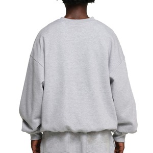 Custom Cotton <b>Velour</b> Oversized <b>Sweatshirts</b> and Hoodies with Embroidered Custom Logo and Heavyweight Crew Neck for Men - Product Image 2