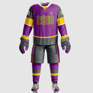 Ensemble de pantalons et maillots de hockey sur glace faits à la main avec logo personnalisé Nouveau design de vêtements d'équipe pour adultes avec service OEM disponible - Product Image 1