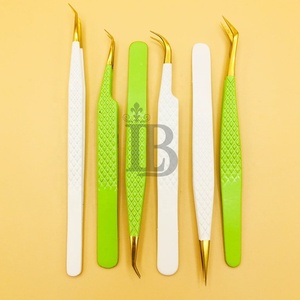 Nouveautés : Pinces à extensions de cils en acier inoxydable durable, design personnalisé, logo privé, courbées pour l'isolation - Product Image 2