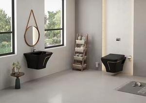 Inodoros de baño blancos de cerámica europea de lujo, tanque oculto, cuenco montado en la pared para aplicación de lavabo - Product Image 5