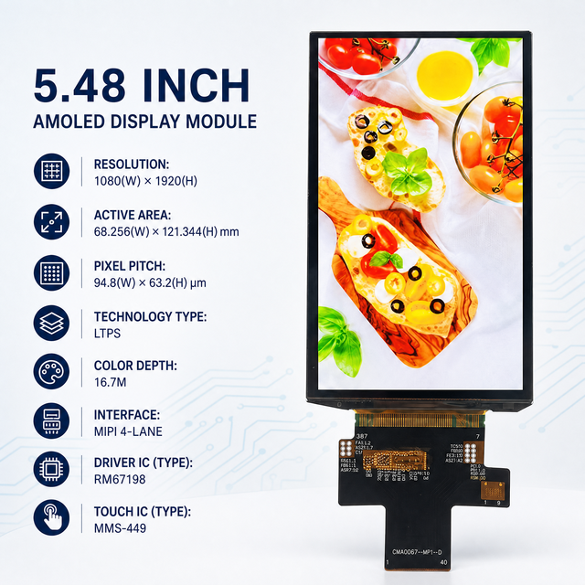 Original 5 5.48 Inch 1080x1920 FHD MIPI 4 Lane LTPS Screen for Smart Handheld Device Premium AMOLED Display Module Grade AAA