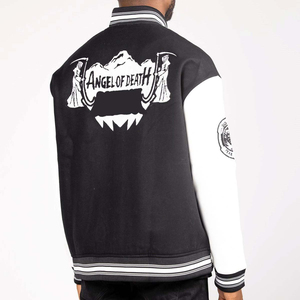 Blouson aviateur universitaire exclusif Letterman pour hommes, manteau streetwear en laine avec logo personnalisé, patchwork léger et respirant en chenille - Product Image 4