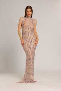 Elegante vestido sin mangas de gasa para mujer con cuentas Casual Formal ropa de fiesta de noche para mujeres para cócteles y fiestas - Product Image 5