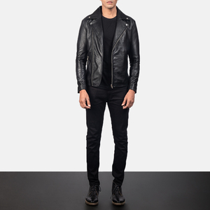 Veste en cuir pour homme de qualité supérieure, style moto, décontractée, imperméable, écologique, en cuir véritable, vêtement d'extérieur tendance - Product Image 6