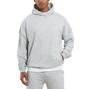 Sweat-shirt en molleton français 100% coton surdimensionné pour homme, logo personnalisé, streetwear à capuche pour l'hiver, vente en gros - Product Image 2