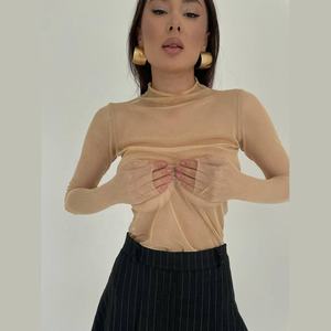 Nueva Camiseta de Malla Personalizada, Camiseta Transparente de Manga Larga, Camiseta de Malla Elástica Suave, Blusa Transparente, Camiseta Ajustada - Product Image 1