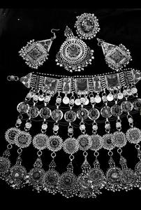 Juillet 2026 motif personnalisé afghan Kuchi Vintage ensemble de bijoux léger respirant collier boucles d'oreilles en laiton matériel pour les mariages - Product Image 6