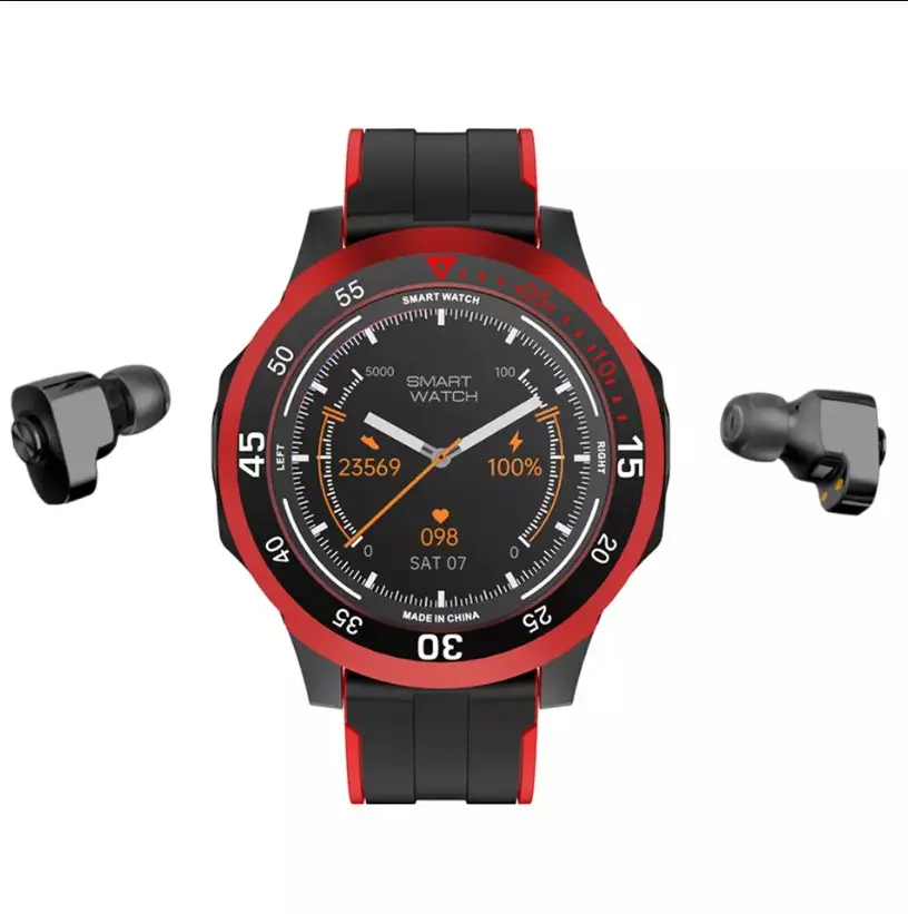 2 ב 1 חכם שעון N15 עם אלחוטי אוזניות תמיכת 300mAh סוללה מוסיקה Smartwatch ספורט Tracker מוסיקה לשחק Smartwatch